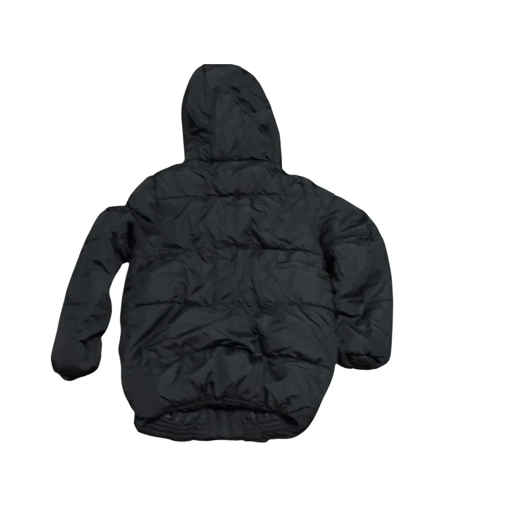 Old Navy Boys Black Sherpa Lined Puffer Jacket Water Resistant Hooded Size S 6-7